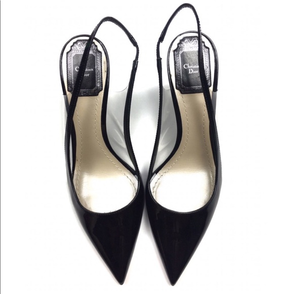 NWOB Dior Clear & Black Patent Leather Slingback - Picture 12 of 16
